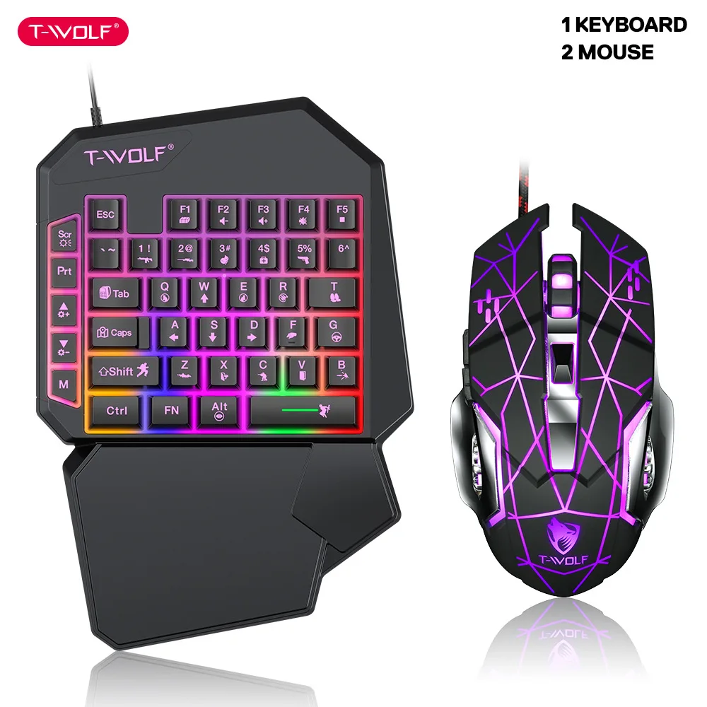 Gaming Accessories Bundle - T-WOLF TF900 клавиатура для одной руки,