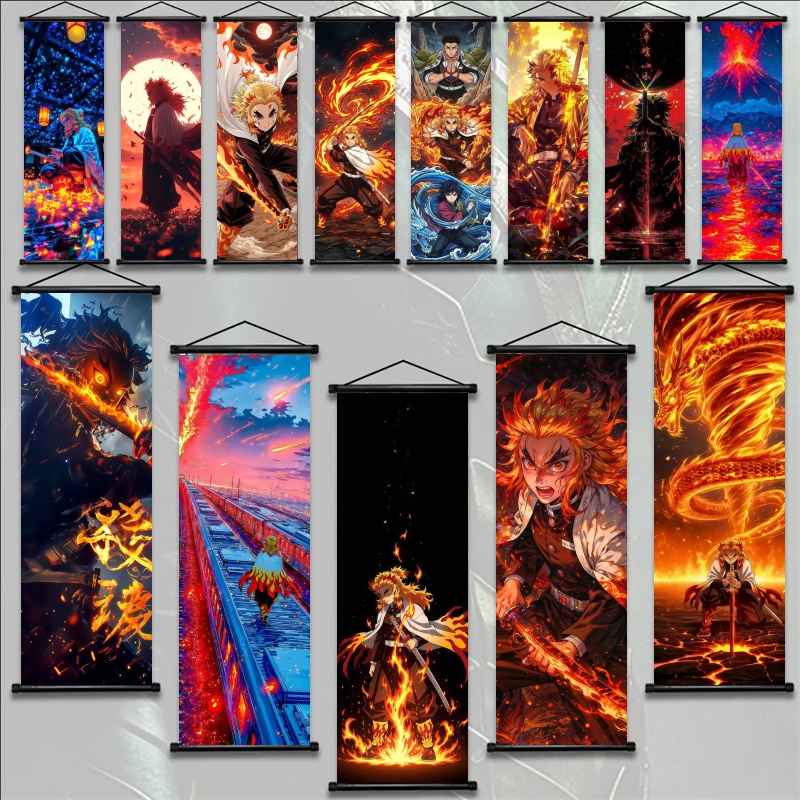 Gaming Accessories Bedroom - Аниме-постер Demon Slayer: Кёджуро Ренгоку, HD-печать,