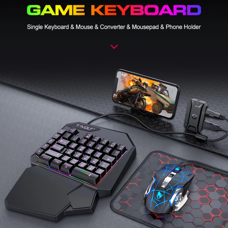 T-WOLF TF900 клавиатура для од – обзор и цена Gaming Accessories Bundle
